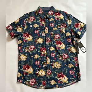 LEE Hawaiian floral button down shirt